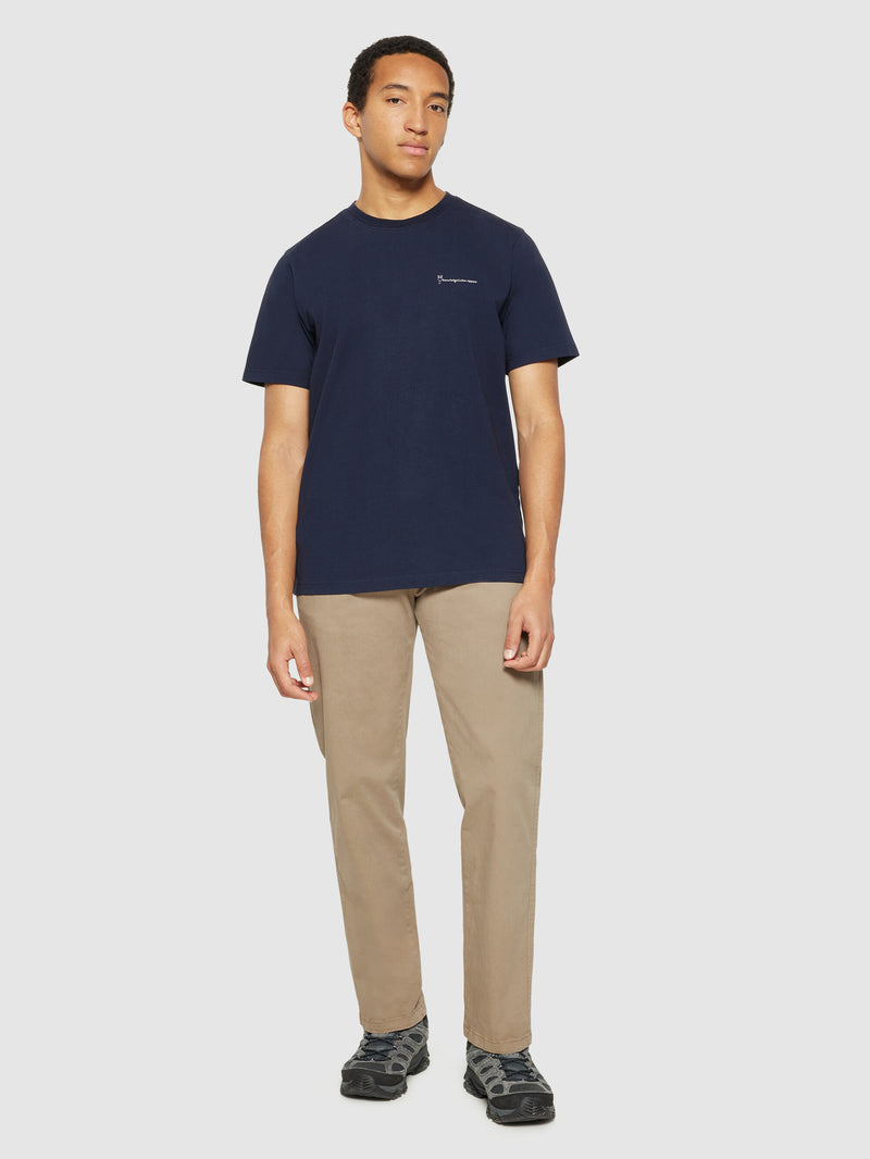 KnowledgeCotton Apparel - MEN Regular fit colorful trademark print t-shirt - Regenerative Organic Certified® - GOTS/Vegan T-shirts 1412 Night Sky