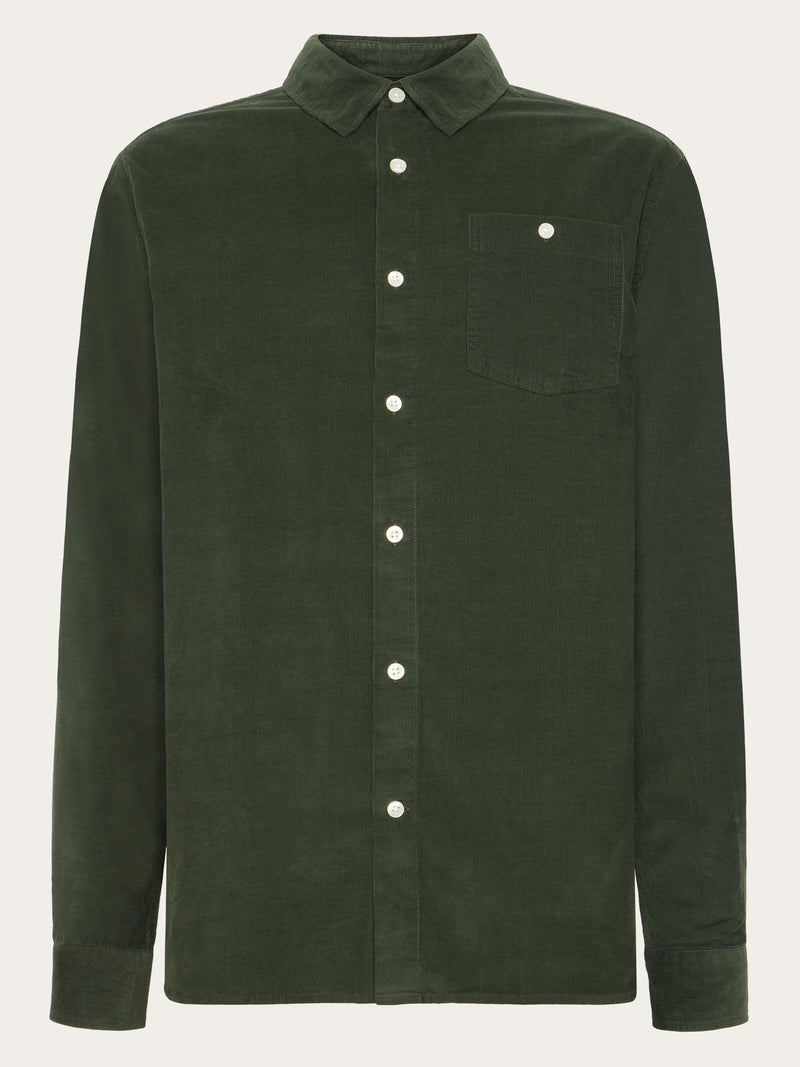 KnowledgeCotton Apparel - MEN Regular fit corduroy shirt Shirts 1090 Forrest Night