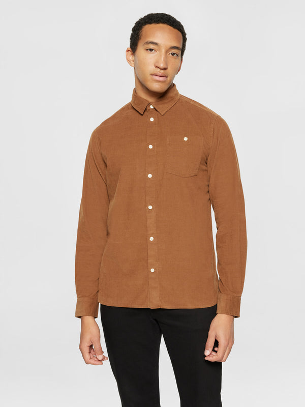 KnowledgeCotton Apparel - MEN Regular fit corduroy shirt Shirts 1121 Dachshund