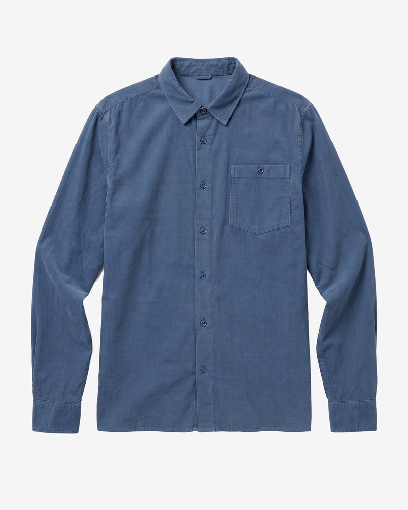 KnowledgeCotton Apparel - MEN Regular fit corduroy shirt Shirts 1226 Vintage Indigo