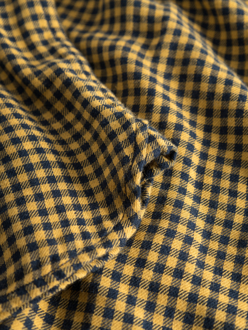 KnowledgeCotton Apparel - MEN Regular fit double layer checkered shirt Shirts 7024 Yellow check