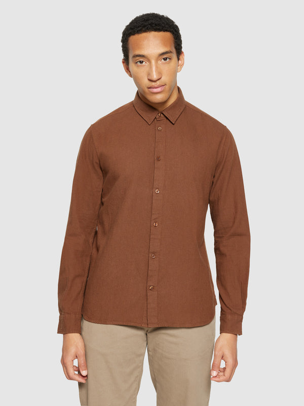 KnowledgeCotton Apparel - MEN Organic Cotton Flannel Shirt GOTS Shirts 1121 Dachshund