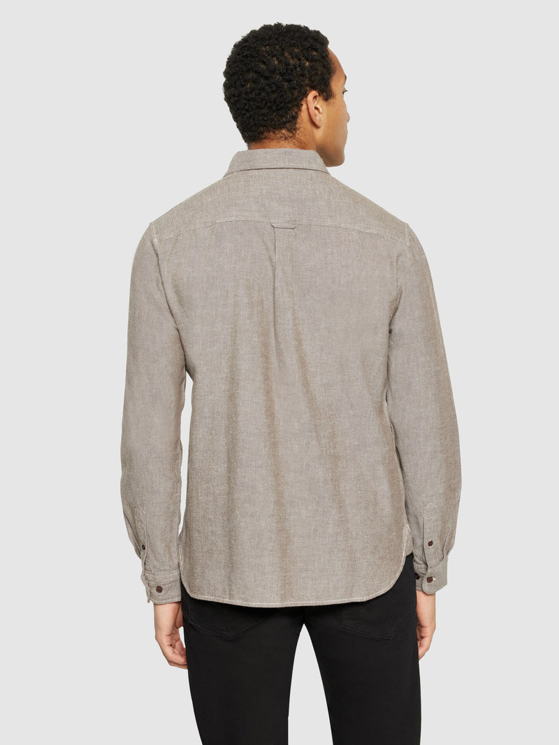 KnowledgeCotton Apparel - MEN Organic Cotton Flannel Shirt GOTS Shirts 1243 Demitasse (brown)