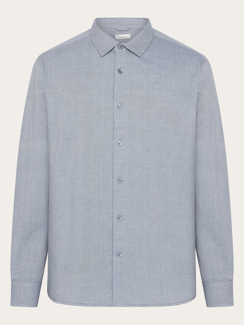 KnowledgeCotton Apparel - MEN Regular fit light twill shirt - GOTS/Vegan Shirts 1226 Vintage Indigo