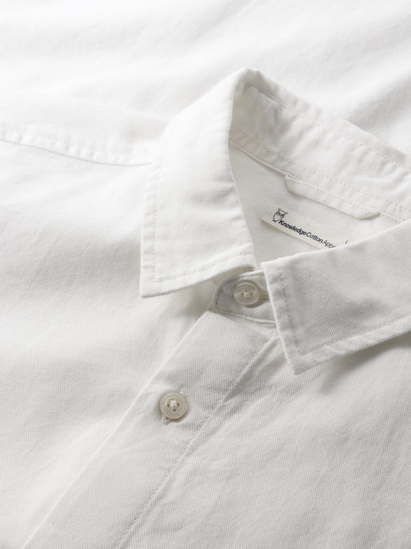 KnowledgeCotton Apparel - MEN Regular fit light twill shirt - GOTS/Vegan Shirts 1387 Egret