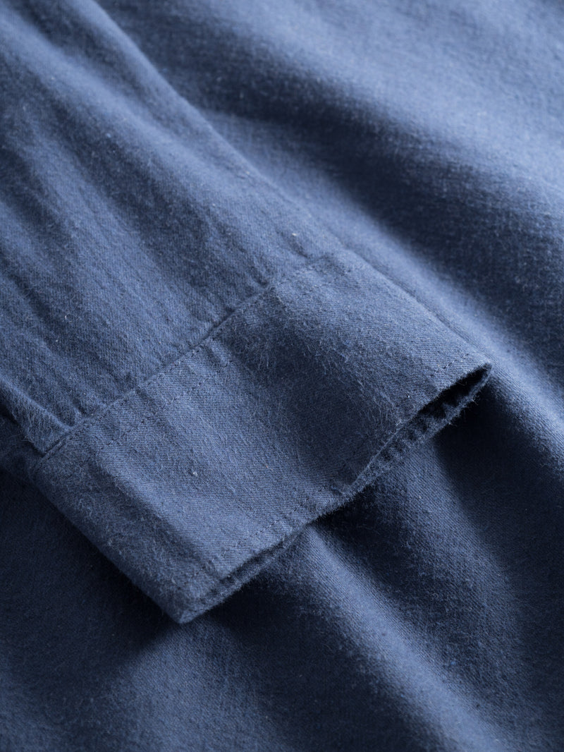 KnowledgeCotton Apparel - MEN Regular fit melangé flannel shirt Shirts 1043 Estate Blue