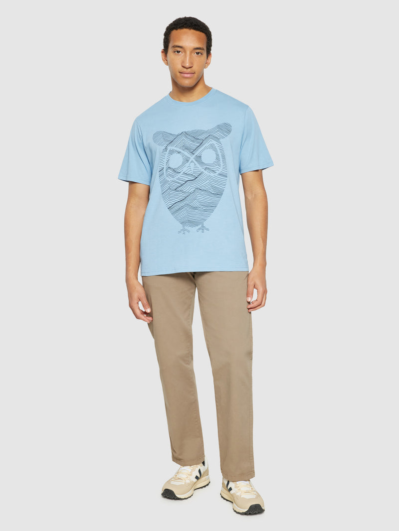 KnowledgeCotton Apparel - MEN Regular fit mountain t-shirt - Regenerative Organic Certified® - GOTS/Vegan T-shirts 1463 Glacier Lake