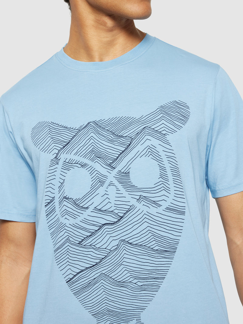 KnowledgeCotton Apparel - MEN Regular fit mountain t-shirt - Regenerative Organic Certified® - GOTS/Vegan T-shirts 1463 Glacier Lake