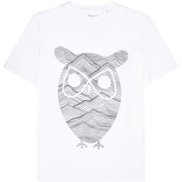 KnowledgeCotton Apparel - YOUNG Regular fit mountain t-shirt - Regenerative Organic Certified® - GOTS/Vegan T-shirts 1010 Bright White