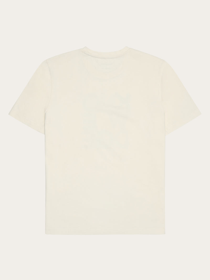 KnowledgeCotton Apparel - MEN Regular short sleeve heavy single t-shirt - Regenerative Organic Certified™ - GOTS/Vegan T-shirts 1387 Egret