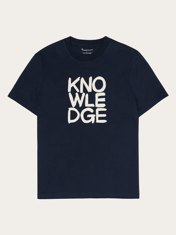KnowledgeCotton Apparel - MEN Regular short sleeve heavy single t-shirt - Regenerative Organic Certified™ - GOTS/Vegan T-shirts 1412 Night Sky