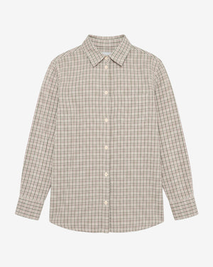 KnowledgeCotton Apparel - WMN Relaxed check shirt Shirts 7023 Green check