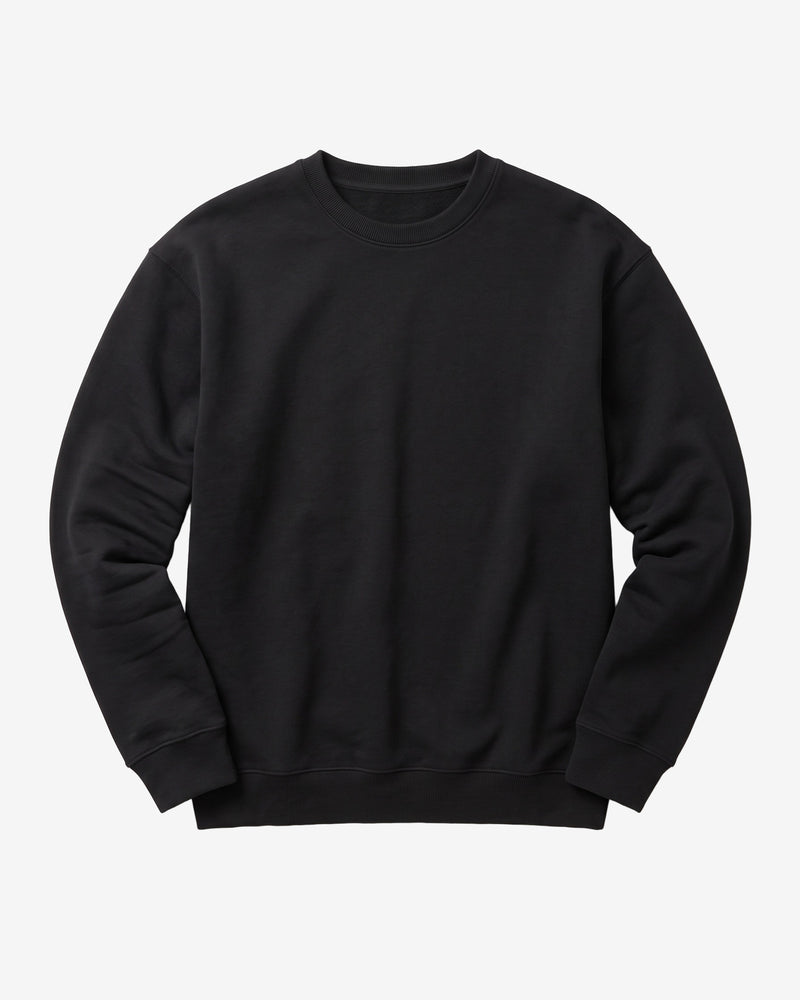 KnowledgeCotton Apparel - MEN Relaxed crew neck Sweats 1300 Black Jet