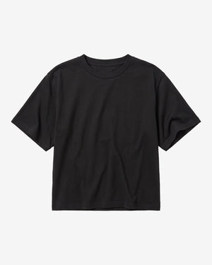 KnowledgeCotton Apparel - WMN Relaxed mercerized t-shirt T-shirts 1300 Black Jet