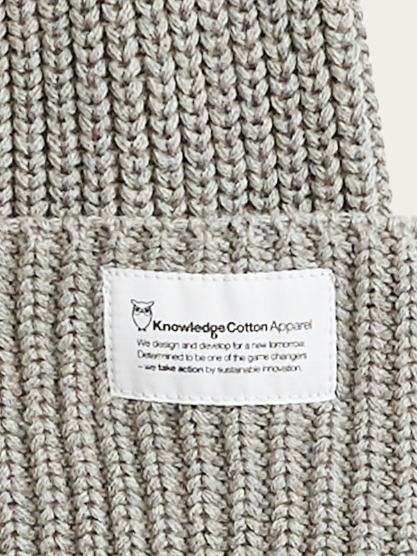 KnowledgeCotton Apparel - UNI Rib hat - GOTS/Vegan Hats 1012 Grey Melange