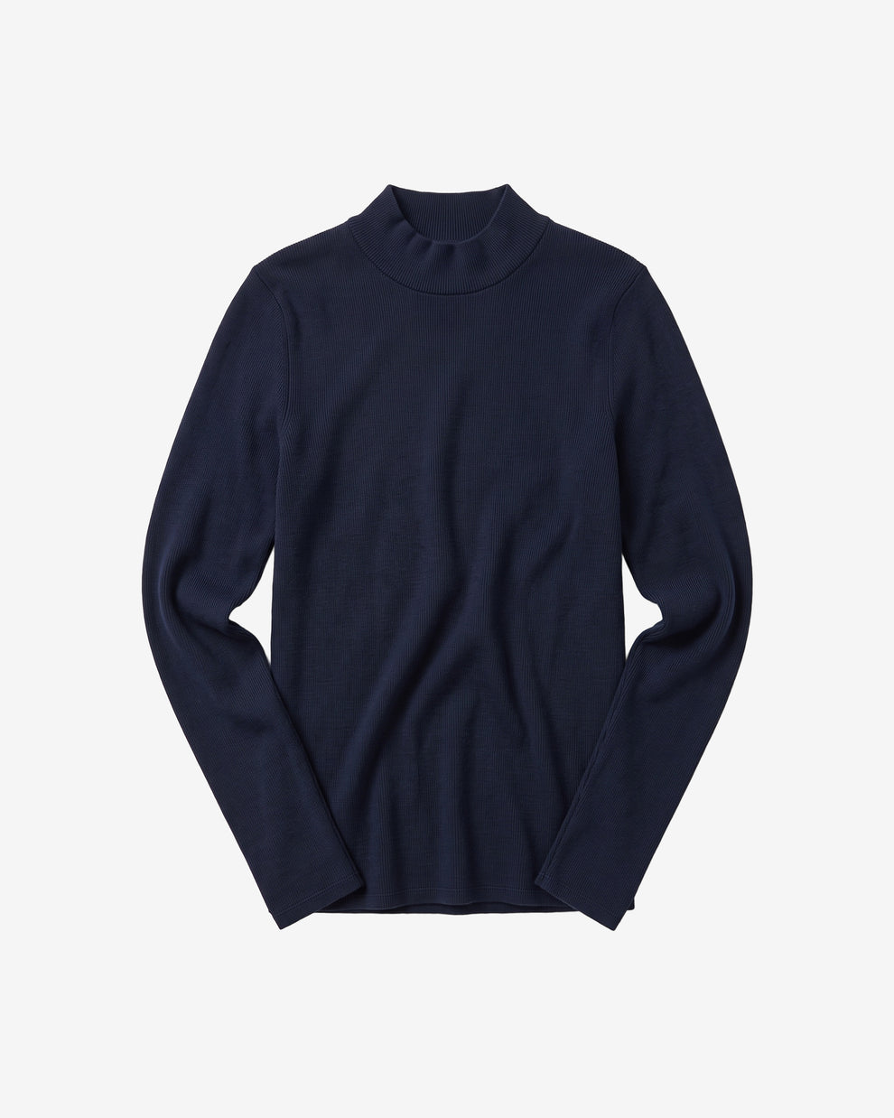 KnowledgeCotton Apparel - WMN Rib high neck LS Long Sleeves 1412 Night Sky