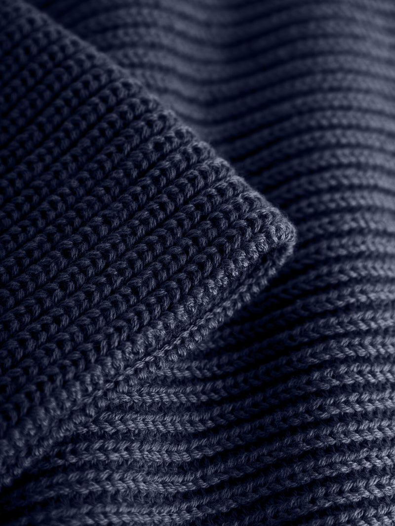 KnowledgeCotton Apparel - UNI Rib knit scarf Scarfs 1001 Total Eclipse