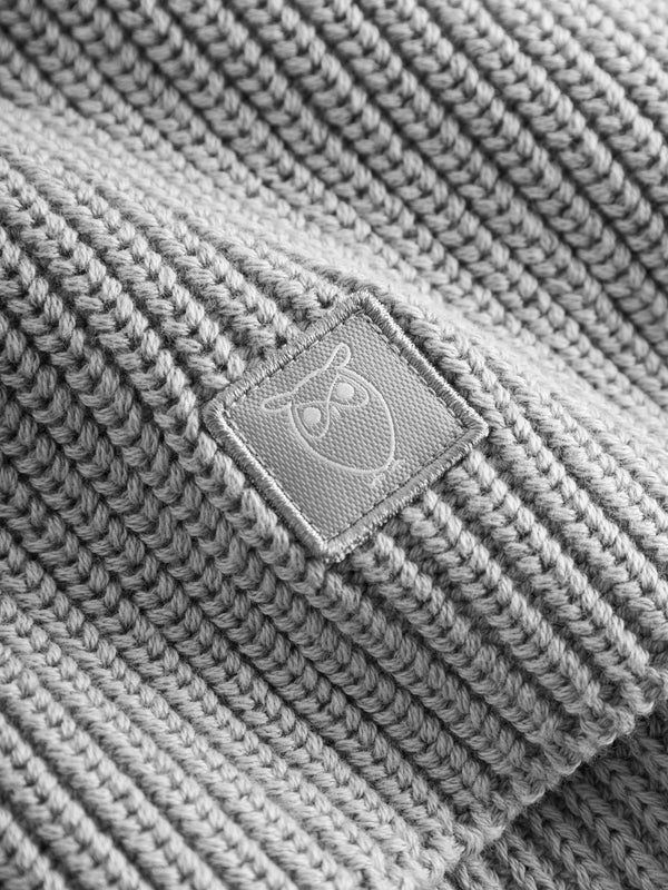 KnowledgeCotton Apparel - UNI Rib knit scarf Scarfs 1012 Grey Melange