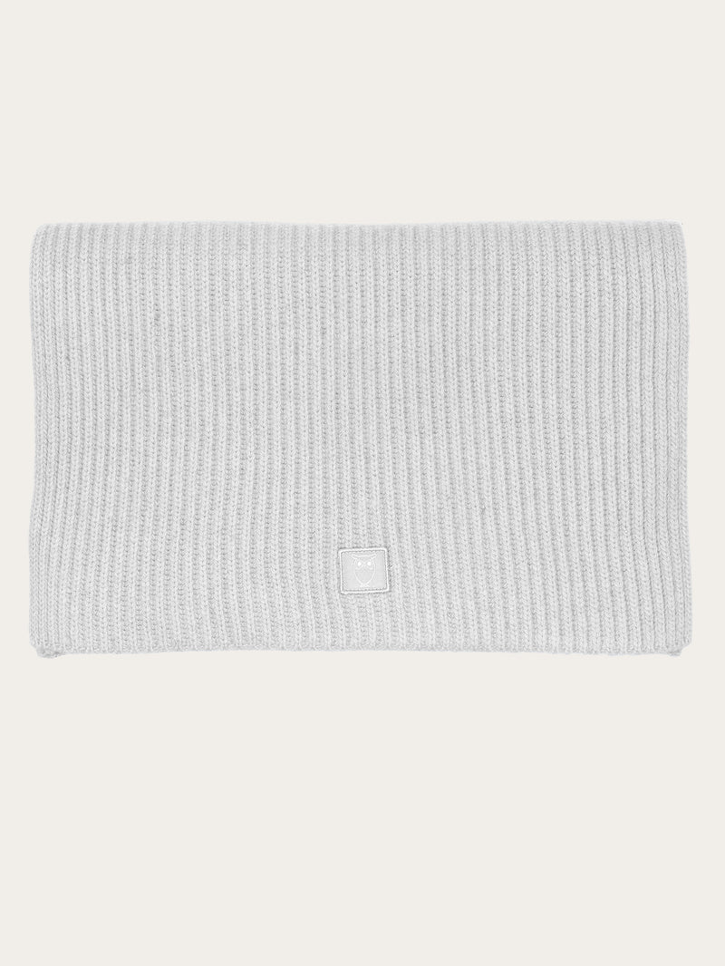 KnowledgeCotton Apparel - UNI Rib knit scarf - RWS Scarfs 1012 Grey Melange