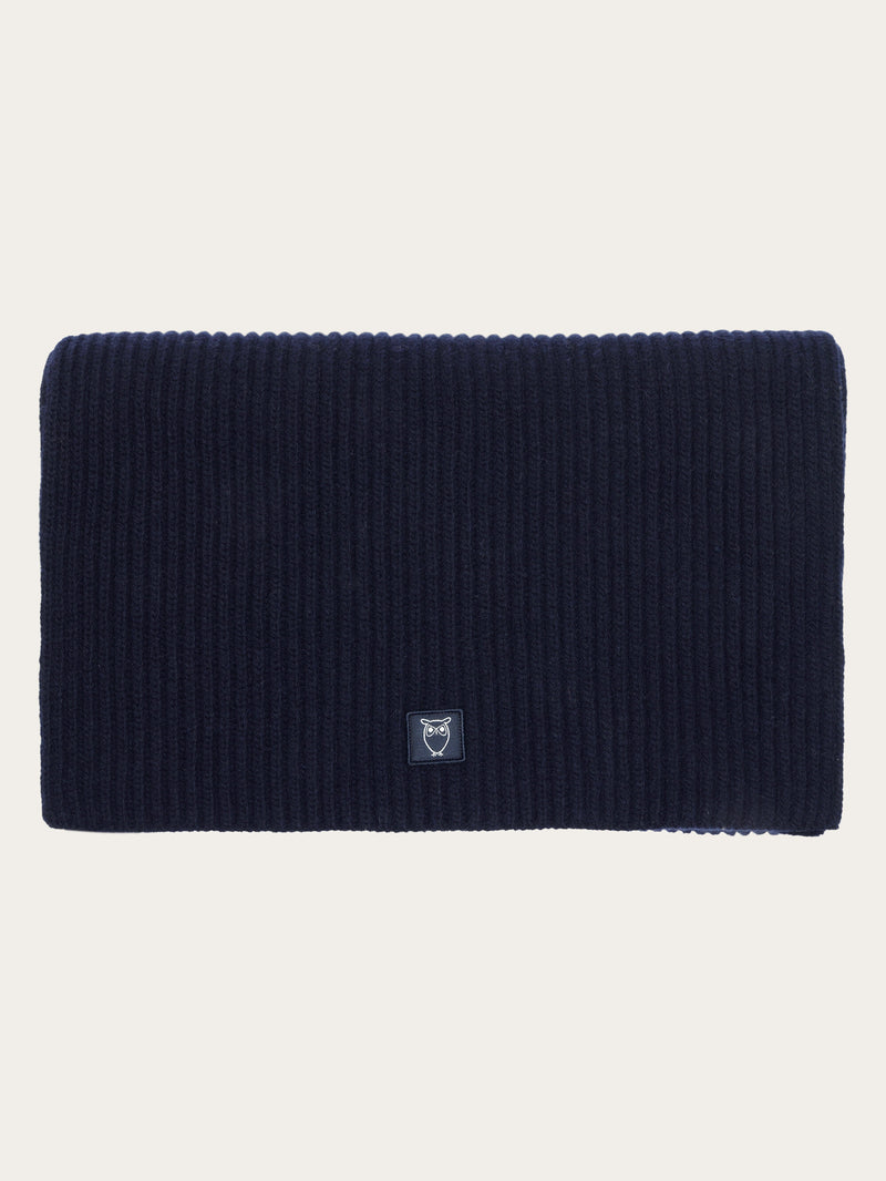 KnowledgeCotton Apparel - UNI Rib knit scarf - RWS Scarfs 1412 Night Sky