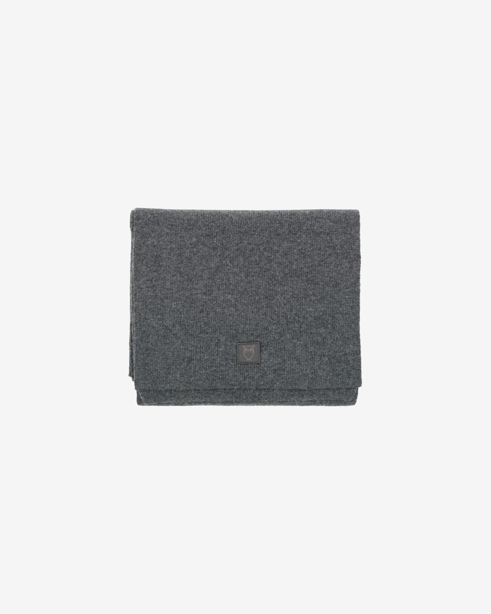 KnowledgeCotton Apparel - UNI Rib knit wool scarf Scarfs 1073 Dark Grey Melange