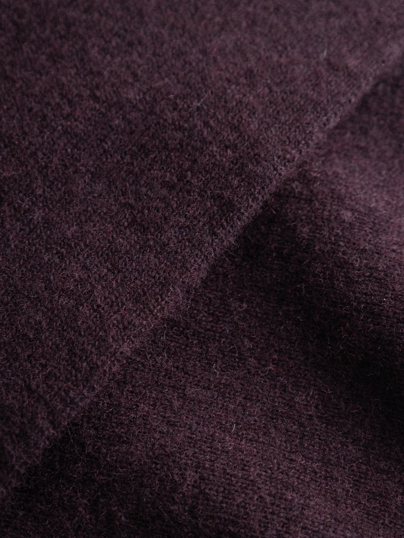 KnowledgeCotton Apparel - UNI Rib knit wool scarf Scarfs 1404 Deep Mahogany