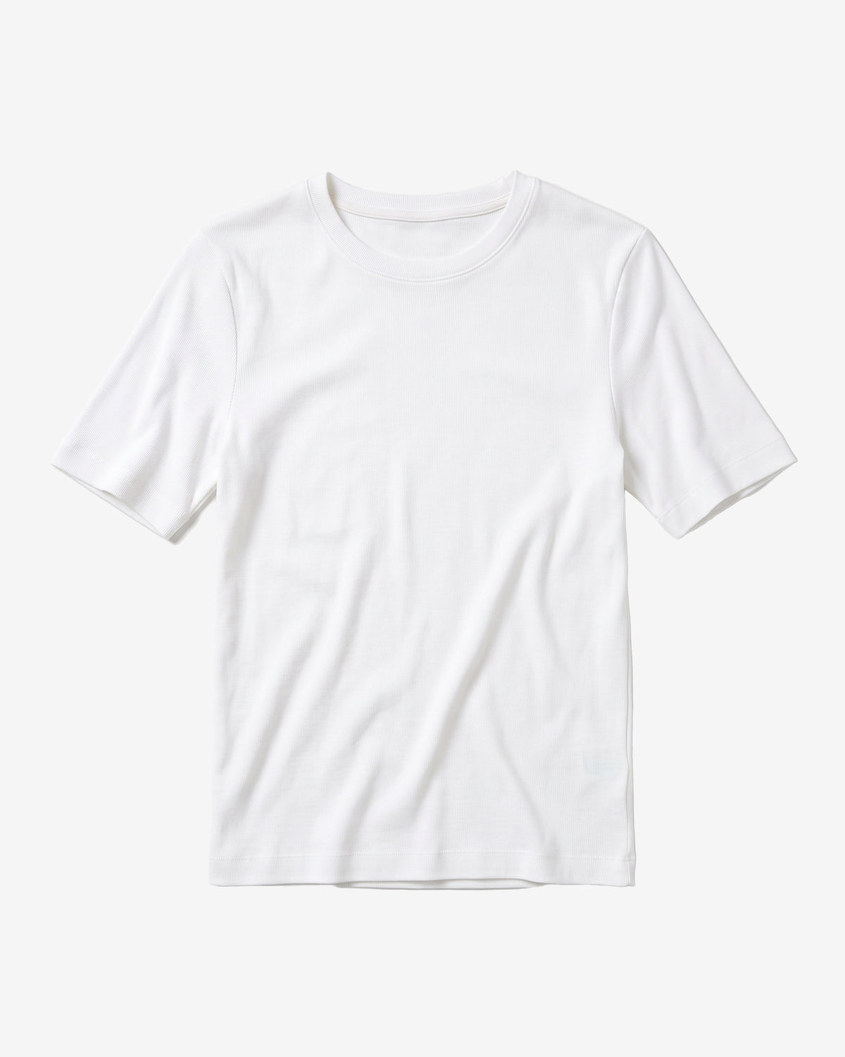 KnowledgeCotton Apparel - WMN Rib t-shirt T-shirts 1007 Star White