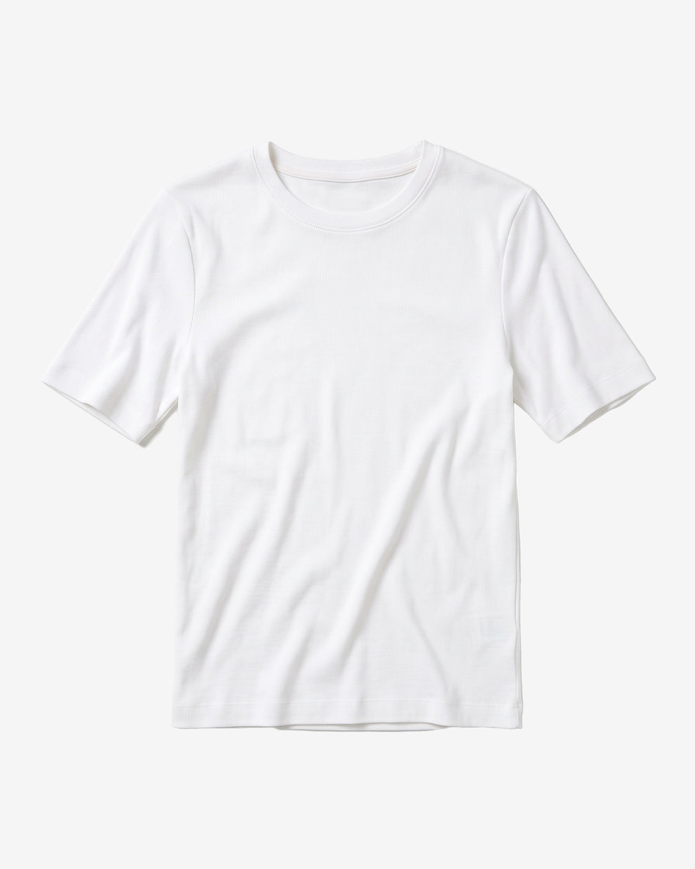 KnowledgeCotton Apparel - WMN Rib t-shirt T-shirts 1007 Star White