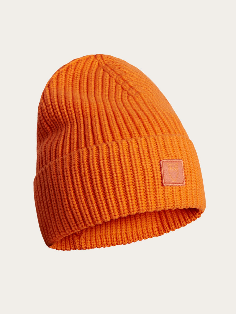 KnowledgeCotton Apparel - UNI Ribbing hat Hats 1277 Persimmon Orange