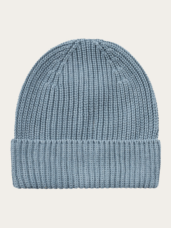 KnowledgeCotton Apparel - UNI Ribbing hat Hats 1414 Dusty Blue Melange