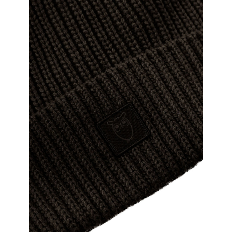 KnowledgeCotton Apparel - UNI Ribbing hat Hats 1487 Chocolate Torte