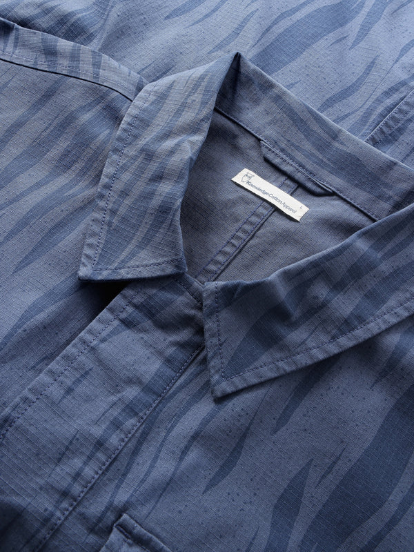 KnowledgeCotton Apparel - MEN Ripstop Northern Lights overshirt - GOTS/Vega Overshirts 9921 Blue