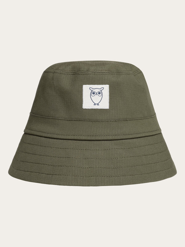 KnowledgeCotton Apparel - UNI Ripstop bucket hat - GOTS/Vegan Hats 1068 Burned Olive