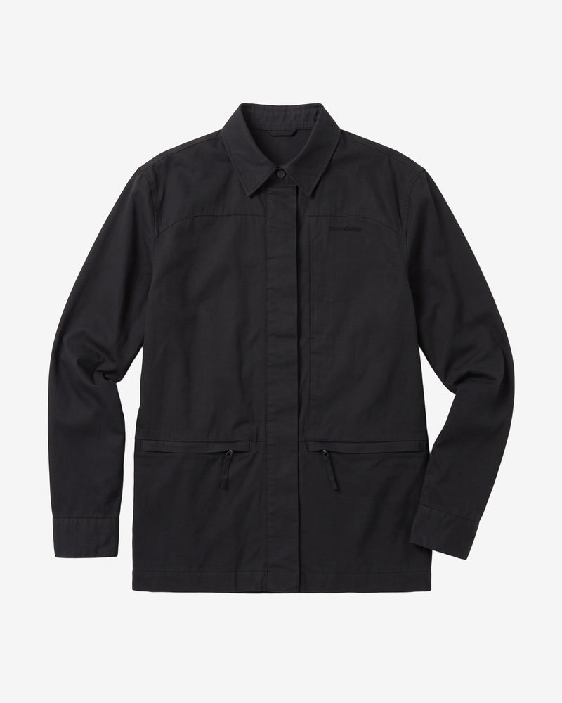 KnowledgeCotton Apparel - WMN Ripstop overshirt Jackets 1300 Black Jet