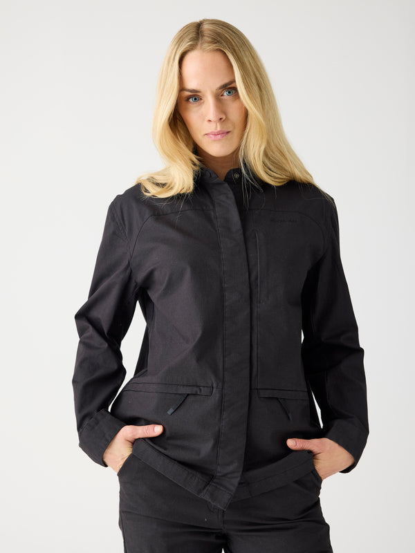 KnowledgeCotton Apparel - WMN Ripstop overshirt Jackets 1300 Black Jet