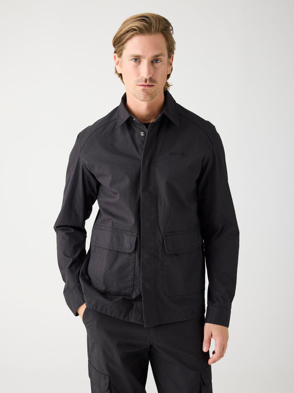 KnowledgeCotton Apparel - MEN Ripstop overshirt - GOTS/Vegan Jackets 1300 Black Jet