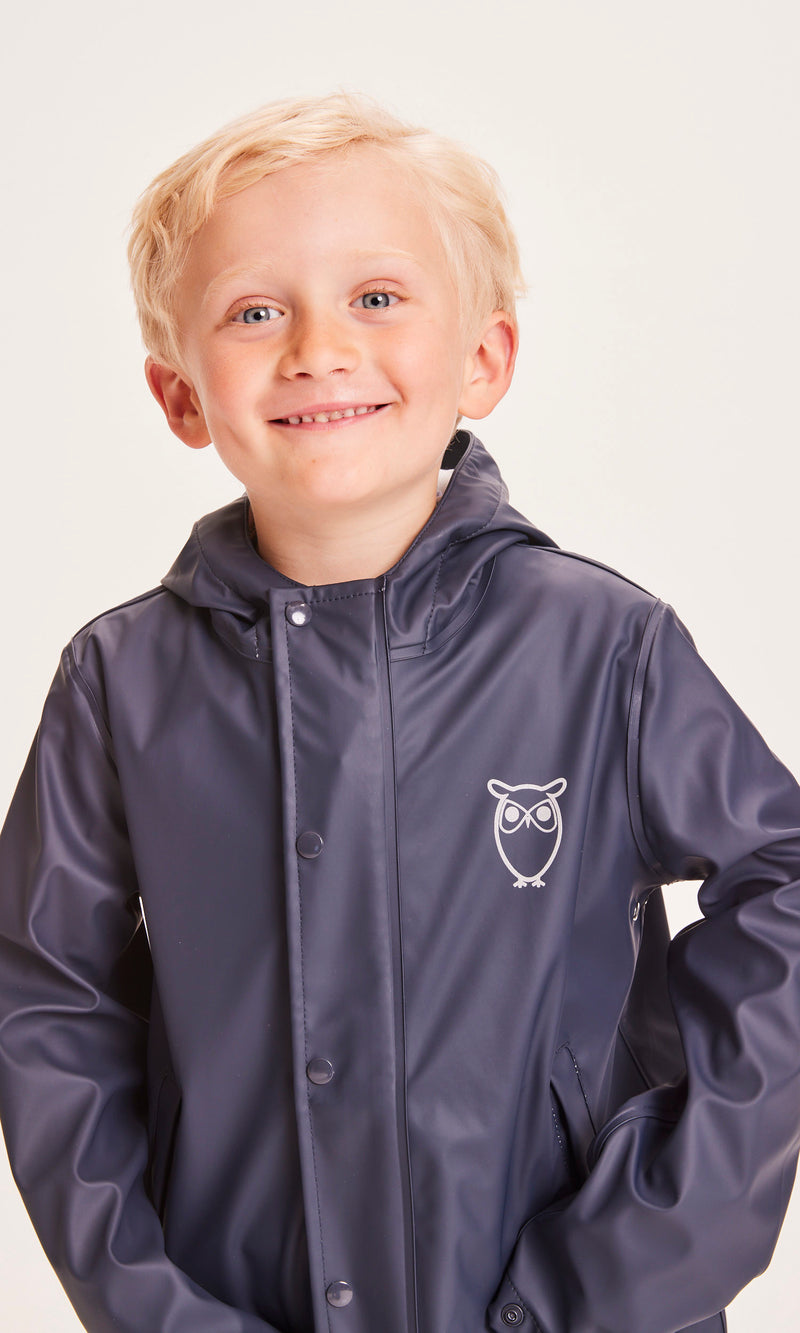 KnowledgeCotton Apparel - YOUNG Short rain jacket Jackets 1001 Total Eclipse