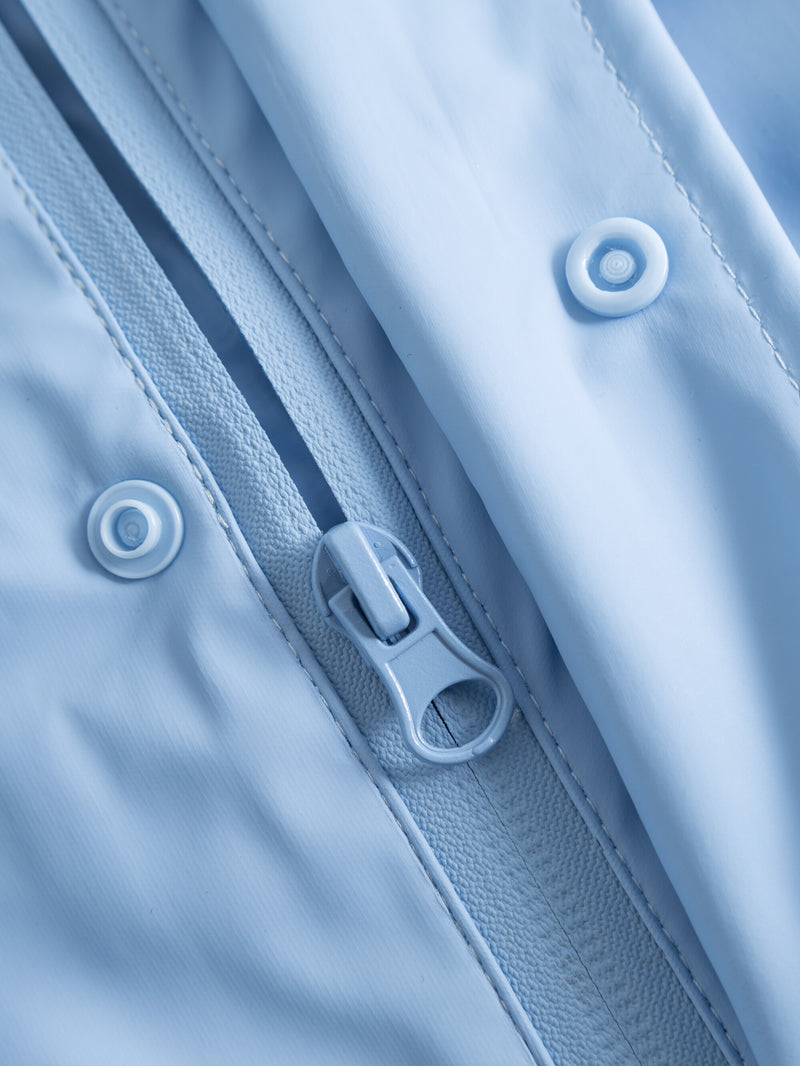 KnowledgeCotton Apparel - YOUNG Short rain jacket Jackets 1349 Chambray Blue