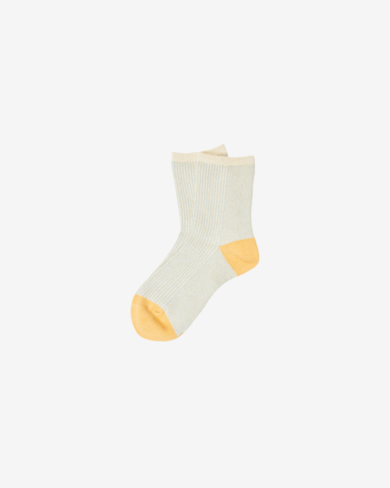 KnowledgeCotton Apparel - WMN Single pack Colorblock rib socks Socks 1349 Chambray Blue