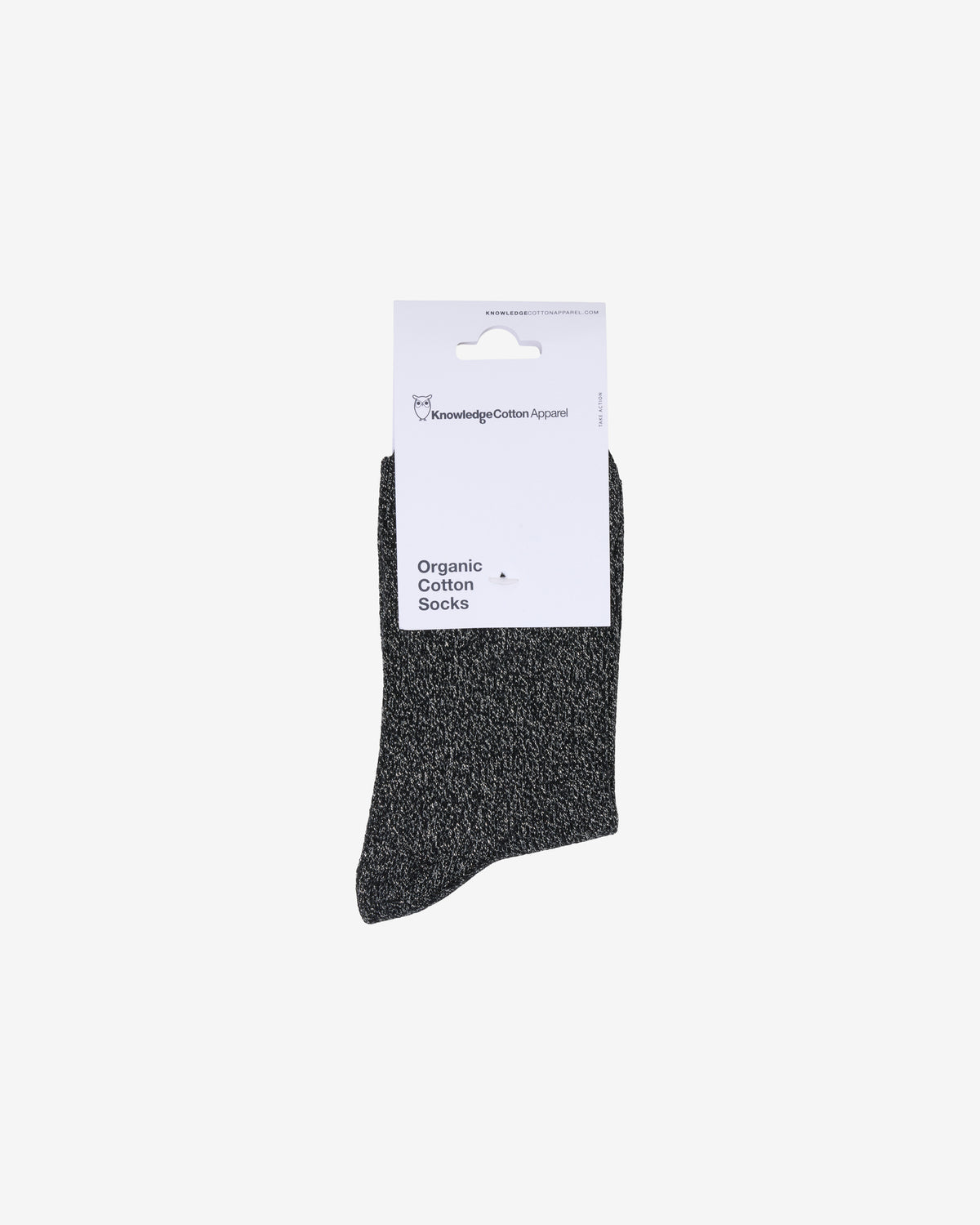 KnowledgeCotton Apparel - WMN Single pack Glitter socks Socks 1300 Black Jet