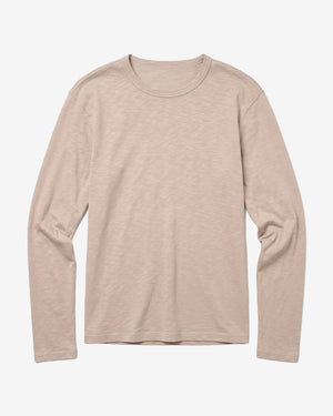 KnowledgeCotton Apparel - MEN Slub long sleeve t-shirt Long Sleeves 1228 Light feather gray