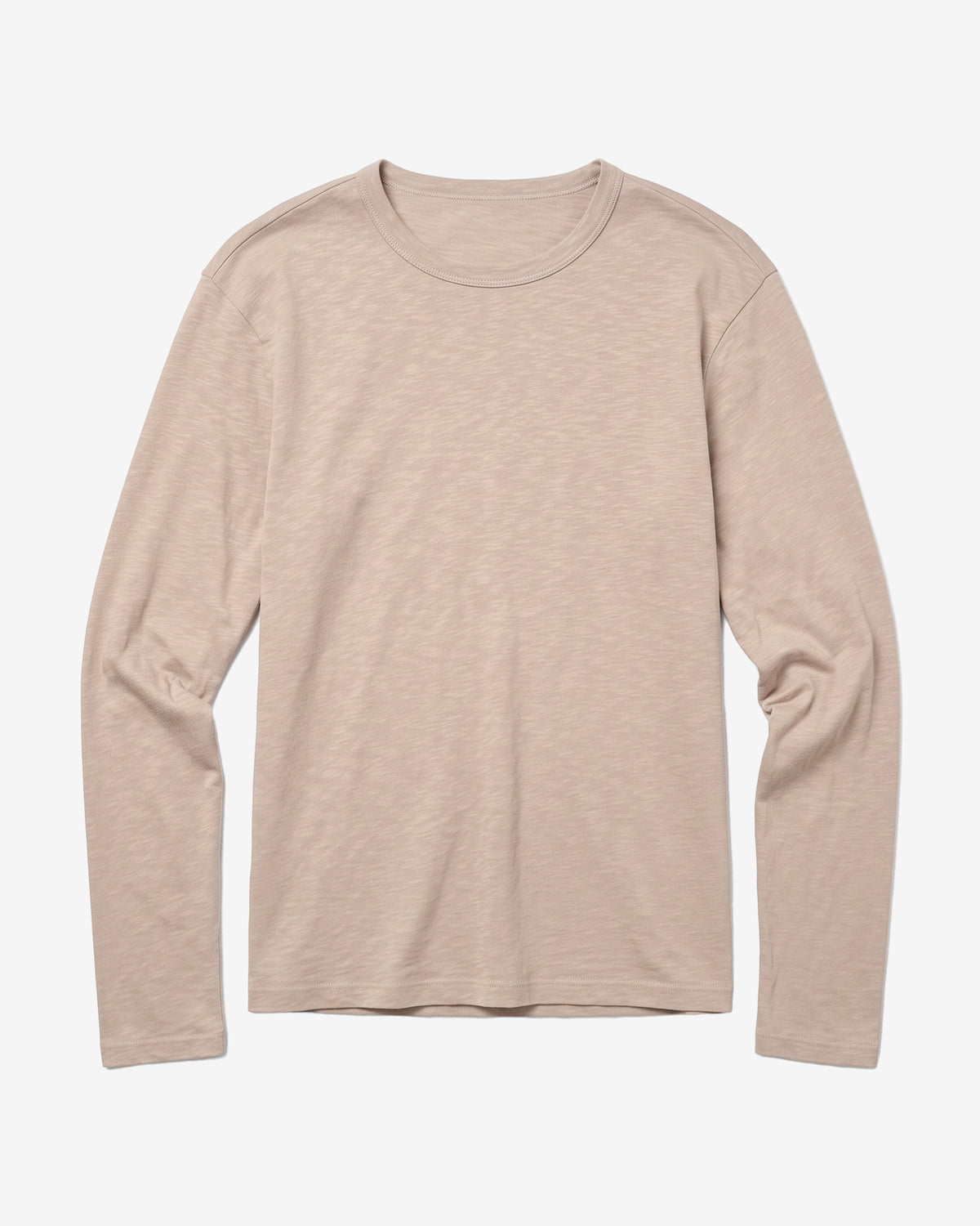 KnowledgeCotton Apparel - MEN Slub long sleeve t-shirt Long Sleeves 1228 Light feather gray
