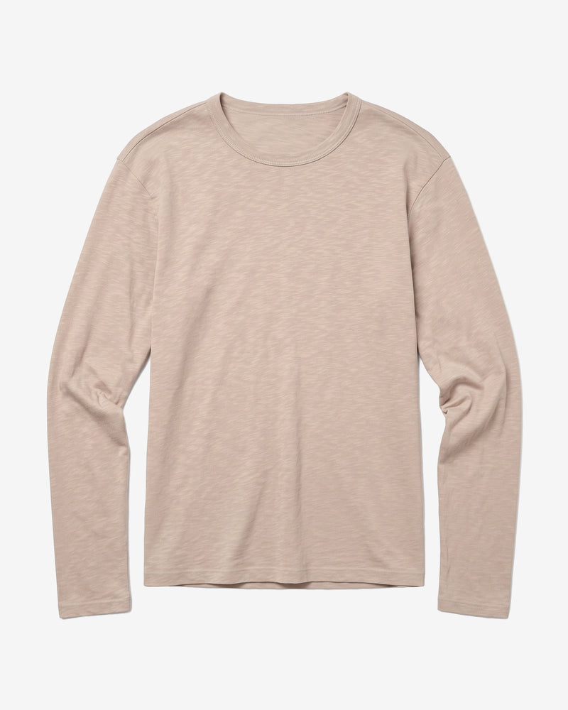 KnowledgeCotton Apparel - MEN Slub long sleeve t-shirt Long Sleeves 1228 Light feather gray
