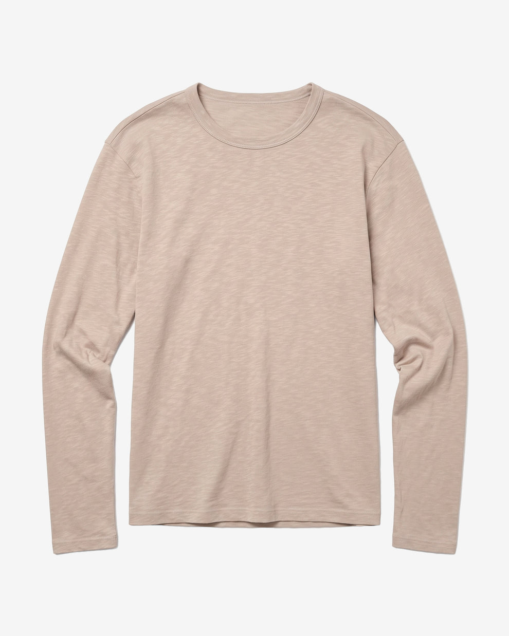 KnowledgeCotton Apparel - MEN Slub long sleeve t-shirt Long Sleeves 1228 Light feather gray