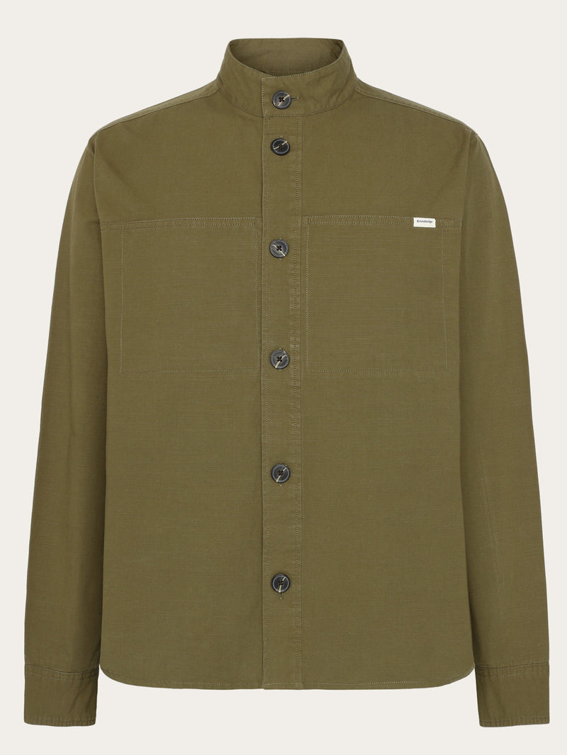 KnowledgeCotton Apparel - MEN Slub overshirt - GOTS/Vegan Overshirts 1068 Burned Olive