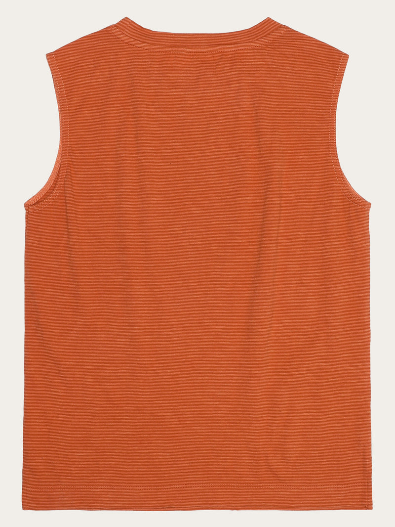 KnowledgeCotton Apparel - WMN Slub tanktop - GOTS/Vegan T-shirts 8025 Red Stripe