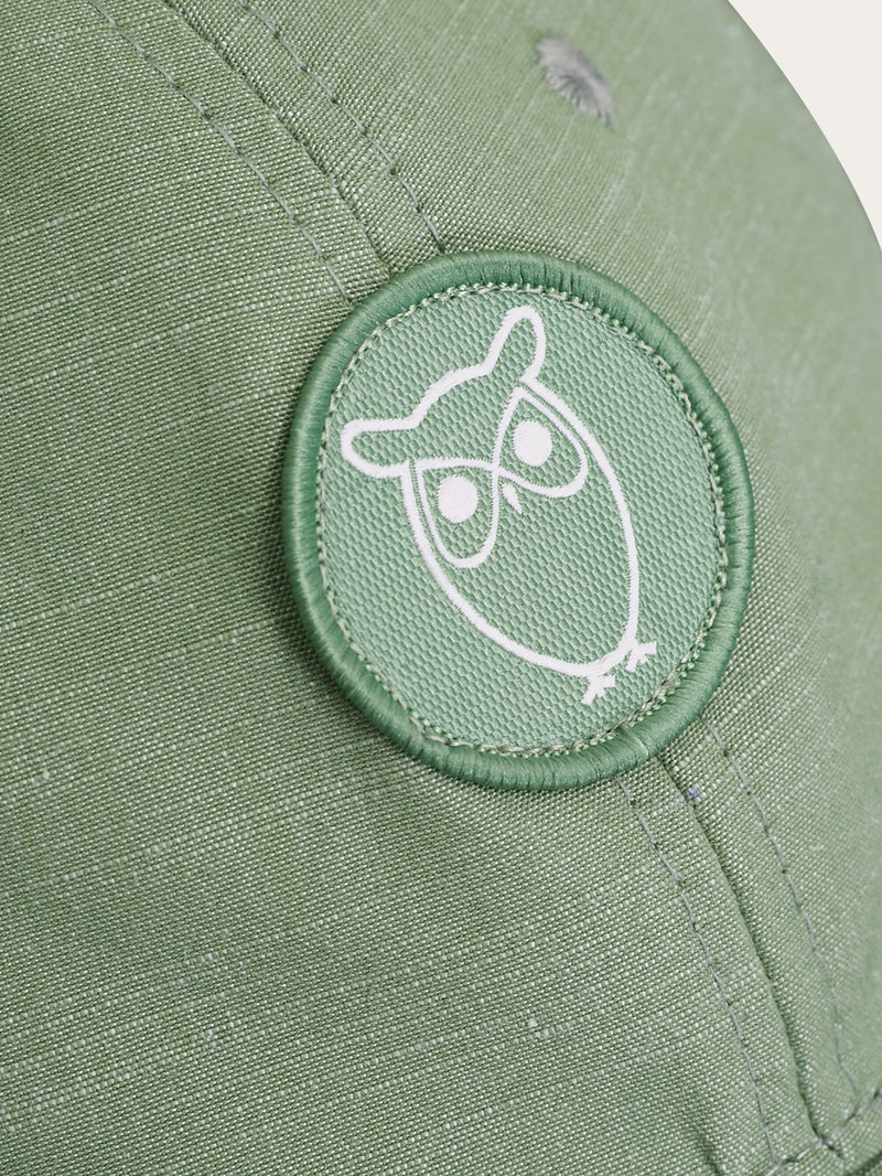 KnowledgeCotton Apparel - UNI Slub yarn baseball cap - GOTS/Vegan Caps 1454 Shale Green
