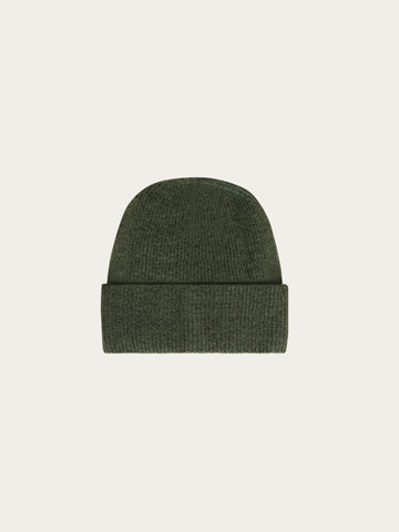 KnowledgeCotton Apparel - UNI Soufflé yarn beanie Hats 1090 Forest Night