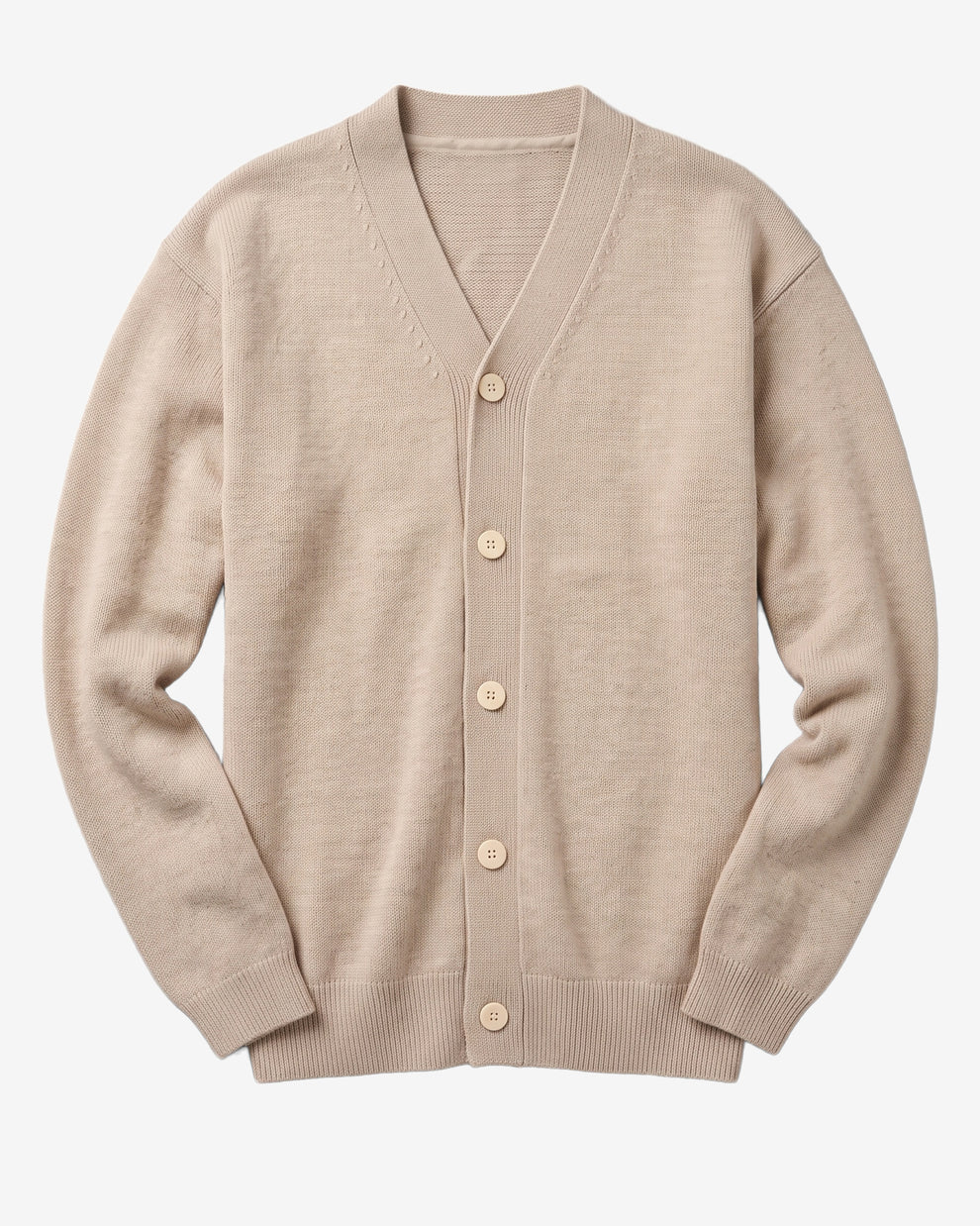 KnowledgeCotton Apparel - MEN Soufflé yarn cardigan Knits 1228 Light feather gray