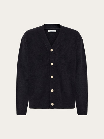 KnowledgeCotton Apparel - MEN Soufflé yarn cardigan Knits 1412 Night Sky